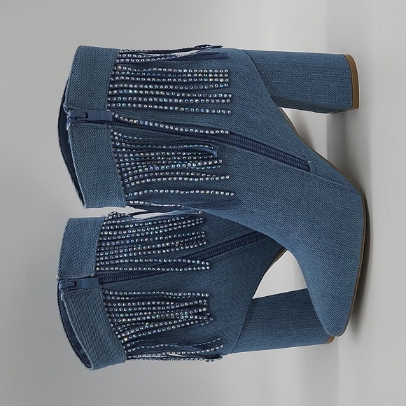620- Top Moda Ankle Boots Alias-28 Blue Denim Size 7 NWT - Picture 9 of 11